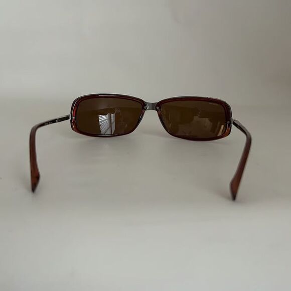 Prada Sport SPS 08E Sunglasses Brown Tortoise Gunmetal Rectangular Wrap Italy main image 10